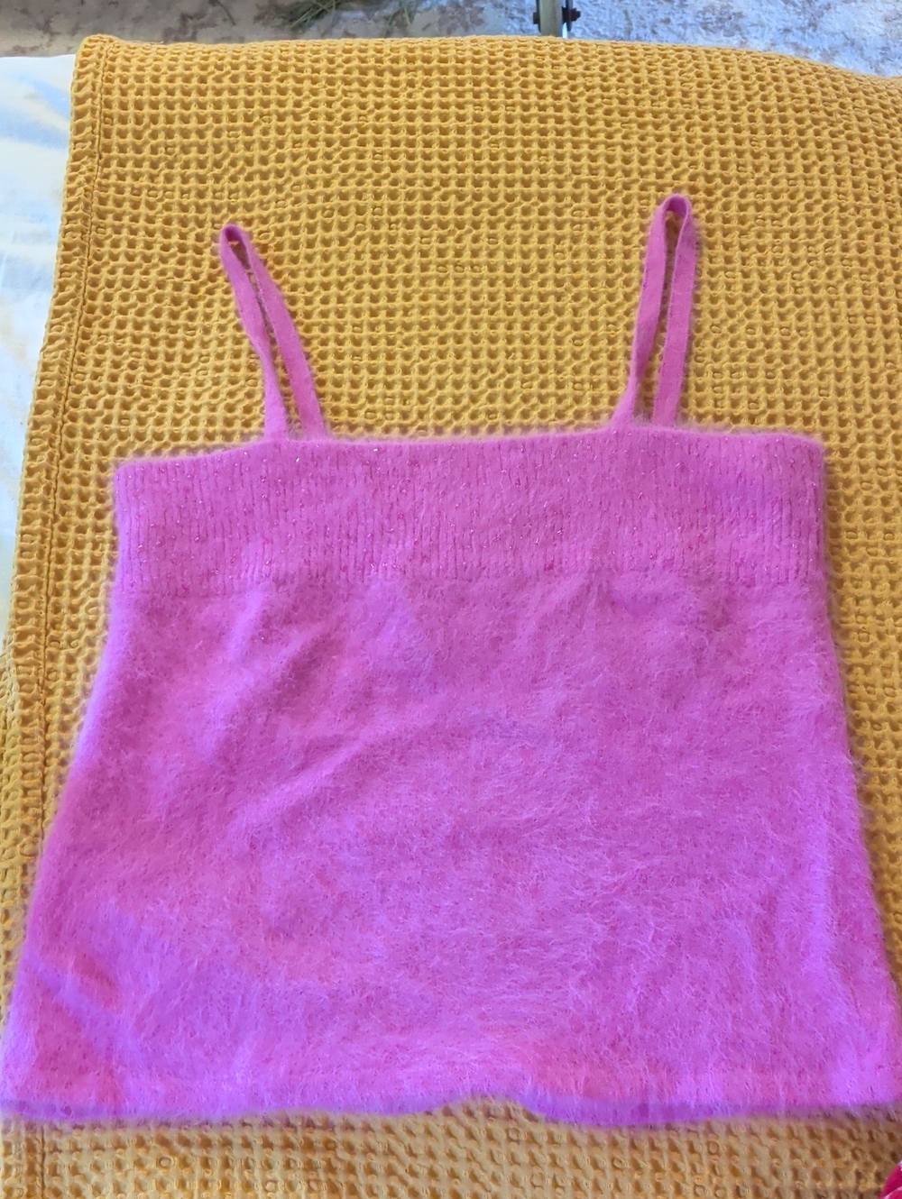 Dana Buchman Pink Fuzzy Bandeau Camisole